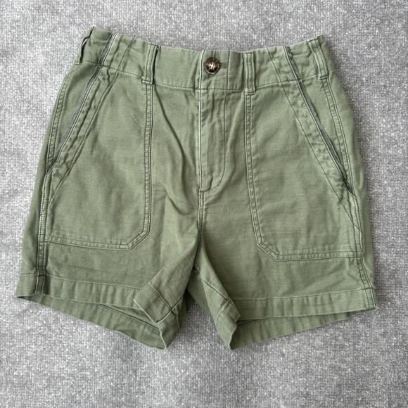 Faherty Pants - Faherty Shorts Womens 26 Olive Green Arlie Day Utility Patch Pockets Cinch Back